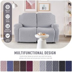 Recliner Covers, Stretch Reclining Chair Covers, Recliner Sofa Slipcovers Stripe Jacquard Recliner Couch Covers Furniture Protector Covers for Pet Kid