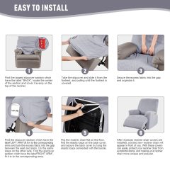 Recliner Covers, Stretch Reclining Chair Covers, Recliner Sofa Slipcovers Stripe Jacquard Recliner Couch Covers Furniture Protector Covers for Pet Kid