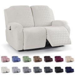 Recliner Covers, Stretch Reclining Chair Covers, Recliner Sofa Slipcovers Stripe Jacquard Recliner Couch Covers Furniture Protector Covers for Pet Kid