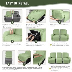 Recliner Covers, Stretch Reclining Chair Covers, Recliner Sofa Slipcovers Stripe Jacquard Recliner Couch Covers Furniture Protector Covers for Pet Kid