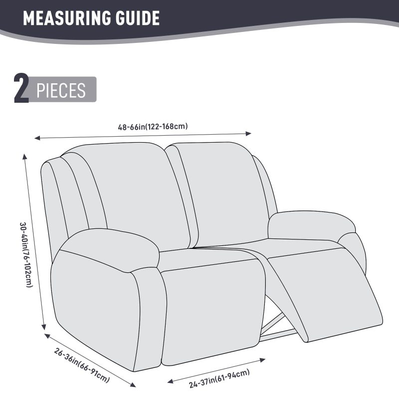Recliner Covers, Stretch Reclining Chair Covers, Recliner Sofa Slipcovers Stripe Jacquard Recliner Couch Covers Furniture Protector Covers for Pet Kid