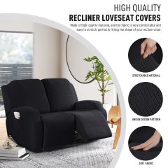 Recliner Covers, Stretch Reclining Chair Covers, Recliner Sofa Slipcovers Stripe Jacquard Recliner Couch Covers Furniture Protector Covers for Pet Kid