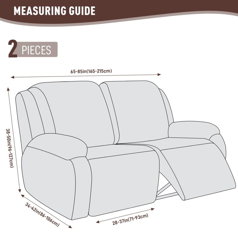 Recliner Covers, Stretch Reclining Chair Covers, Recliner Sofa Slipcovers Stripe Jacquard Recliner Couch Covers Furniture Protector Covers for Pet Kid