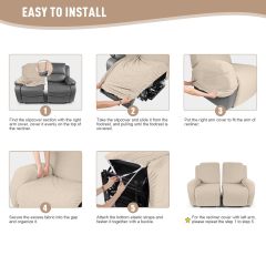 Recliner Covers, Stretch Reclining Chair Covers, Recliner Sofa Slipcovers Stripe Jacquard Recliner Couch Covers Furniture Protector Covers for Pet Kid