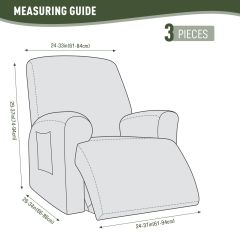 Recliner Covers, Stretch Reclining Chair Covers, Recliner Sofa Slipcovers Stripe Jacquard Recliner Couch Covers Furniture Protector Covers for Pet Kid