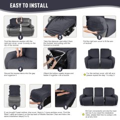 Recliner Covers, Stretch Reclining Chair Covers, Recliner Sofa Slipcovers Stripe Jacquard Recliner Couch Covers Furniture Protector Covers for Pet Kid