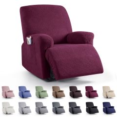 Recliner Covers, Stretch Reclining Chair Covers, Recliner Sofa Slipcovers Stripe Jacquard Recliner Couch Covers Furniture Protector Covers for Pet Kid