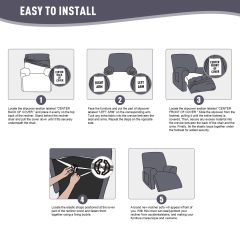 Recliner Covers, Stretch Reclining Chair Covers, Recliner Sofa Slipcovers Stripe Jacquard Recliner Couch Covers Furniture Protector Covers for Pet Kid