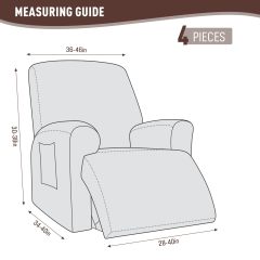 Recliner Covers, Stretch Reclining Chair Covers, Recliner Sofa Slipcovers Stripe Jacquard Recliner Couch Covers Furniture Protector Covers for Pet Kid