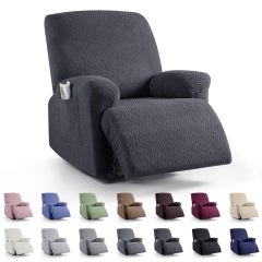 Recliner Covers, Stretch Reclining Chair Covers, Recliner Sofa Slipcovers Stripe Jacquard Recliner Couch Covers Furniture Protector Covers for Pet Kid