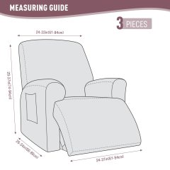 Recliner Covers, Stretch Reclining Chair Covers, Recliner Sofa Slipcovers Stripe Jacquard Recliner Couch Covers Furniture Protector Covers for Pet Kid