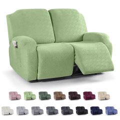 Recliner Covers, Stretch Reclining Chair Covers, Recliner Sofa Slipcovers Stripe Jacquard Recliner Couch Covers Furniture Protector Covers for Pet Kid