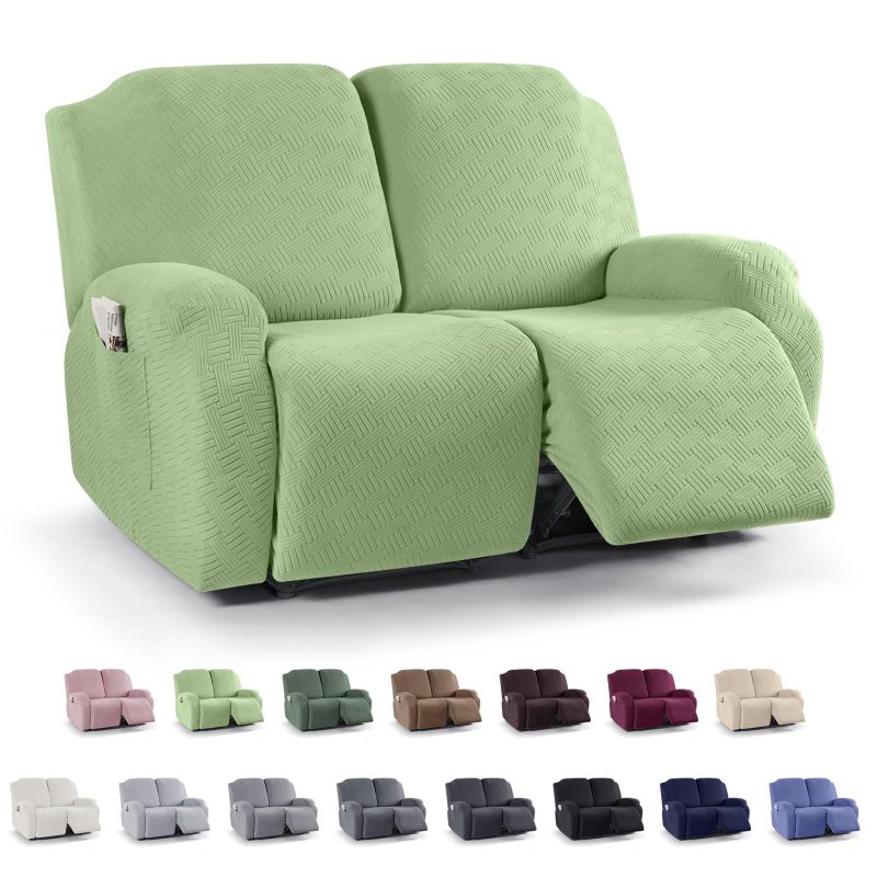 Recliner Covers, Stretch Reclining Chair Covers, Recliner Sofa Slipcovers Stripe Jacquard Recliner Couch Covers Furniture Protector Covers for Pet Kid