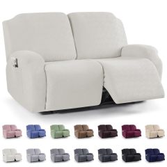 Recliner Covers, Stretch Reclining Chair Covers, Recliner Sofa Slipcovers Stripe Jacquard Recliner Couch Covers Furniture Protector Covers for Pet Kid