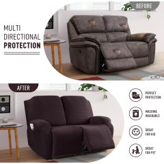 Recliner Covers, Stretch Reclining Chair Covers, Recliner Sofa Slipcovers Stripe Jacquard Recliner Couch Covers Furniture Protector Covers for Pet Kid