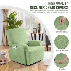 Recliner Covers, Stretch Reclining Chair Covers, Recliner Sofa Slipcovers Stripe Jacquard Recliner Couch Covers Furniture Protector Covers for Pet Kid