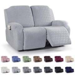 Recliner Covers, Stretch Reclining Chair Covers, Recliner Sofa Slipcovers Stripe Jacquard Recliner Couch Covers Furniture Protector Covers for Pet Kid