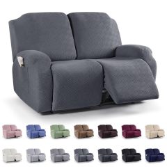 Recliner Covers, Stretch Reclining Chair Covers, Recliner Sofa Slipcovers Stripe Jacquard Recliner Couch Covers Furniture Protector Covers for Pet Kid