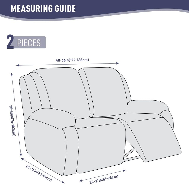 Recliner Covers, Stretch Reclining Chair Covers, Recliner Sofa Slipcovers Stripe Jacquard Recliner Couch Covers Furniture Protector Covers for Pet Kid