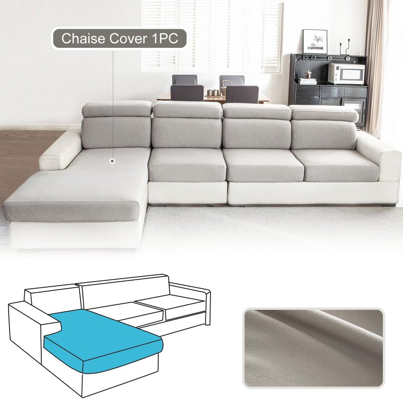 Couch Cushion Covers Individual Thicker and Softer Dralon Fabric Sofa Cushion Covers, Large Super Stretch Couch Seat Covers Couch Slipcovers for Sectional Sofa