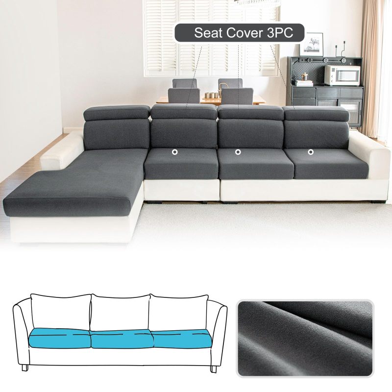 Couch Cushion Covers Individual Thicker and Softer Dralon Fabric Sofa Cushion Covers, Large Super Stretch Couch Seat Covers Couch Slipcovers for Sectional Sofa