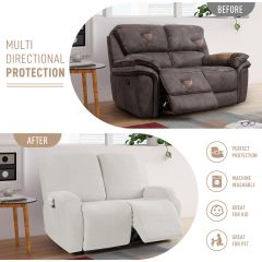 Recliner Covers, Stretch Reclining Chair Covers, Recliner Sofa Slipcovers Stripe Jacquard Recliner Couch Covers Furniture Protector Covers for Pet Kid