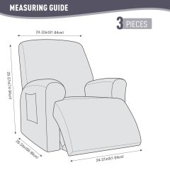 Recliner Covers, Stretch Reclining Chair Covers, Recliner Sofa Slipcovers Stripe Jacquard Recliner Couch Covers Furniture Protector Covers for Pet Kid