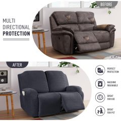 Recliner Covers, Stretch Reclining Chair Covers, Recliner Sofa Slipcovers Stripe Jacquard Recliner Couch Covers Furniture Protector Covers for Pet Kid
