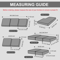 Couch Cushion Covers Individual Thicker and Softer Dralon Fabric Sofa Cushion Covers, Large Super Stretch Couch Seat Covers Couch Slipcovers for Sectional Sofa