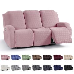 Recliner Covers, Stretch Reclining Chair Covers, Recliner Sofa Slipcovers Stripe Jacquard Recliner Couch Covers Furniture Protector Covers for Pet Kid