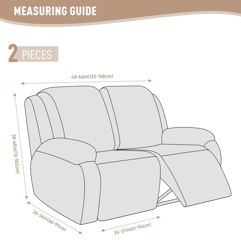 Recliner Covers, Stretch Reclining Chair Covers, Recliner Sofa Slipcovers Stripe Jacquard Recliner Couch Covers Furniture Protector Covers for Pet Kid