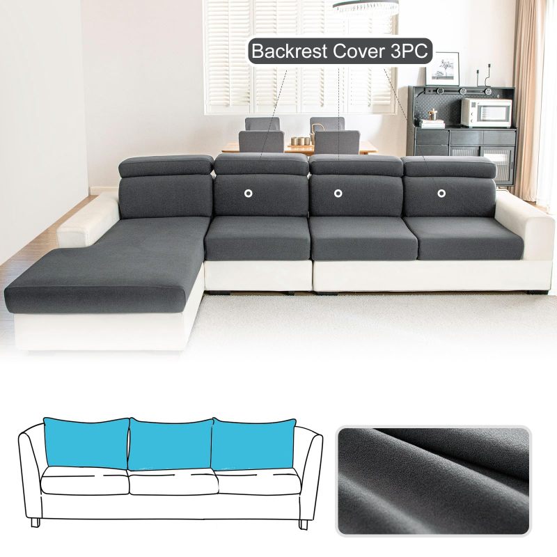 Couch Cushion Covers Individual Thicker and Softer Dralon Fabric Sofa Cushion Covers, Large Super Stretch Couch Seat Covers Couch Slipcovers for Sectional Sofa