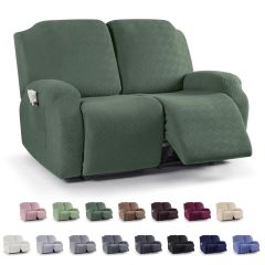 Recliner Covers, Stretch Reclining Chair Covers, Recliner Sofa Slipcovers Stripe Jacquard Recliner Couch Covers Furniture Protector Covers for Pet Kid
