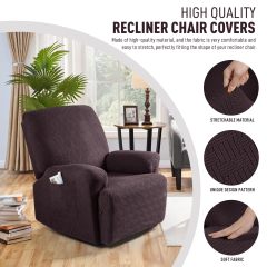Recliner Covers, Stretch Reclining Chair Covers, Recliner Sofa Slipcovers Stripe Jacquard Recliner Couch Covers Furniture Protector Covers for Pet Kid