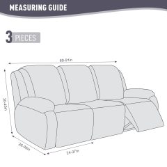 Recliner Covers, Stretch Reclining Chair Covers, Recliner Sofa Slipcovers Stripe Jacquard Recliner Couch Covers Furniture Protector Covers for Pet Kid