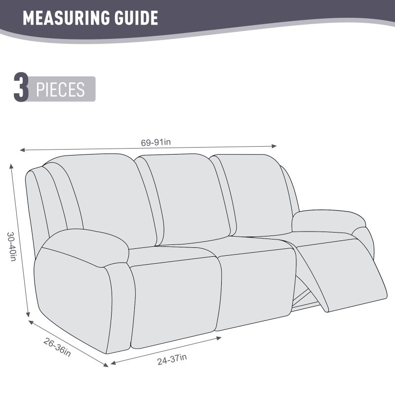Recliner Covers, Stretch Reclining Chair Covers, Recliner Sofa Slipcovers Stripe Jacquard Recliner Couch Covers Furniture Protector Covers for Pet Kid