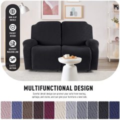 Recliner Covers, Stretch Reclining Chair Covers, Recliner Sofa Slipcovers Stripe Jacquard Recliner Couch Covers Furniture Protector Covers for Pet Kid