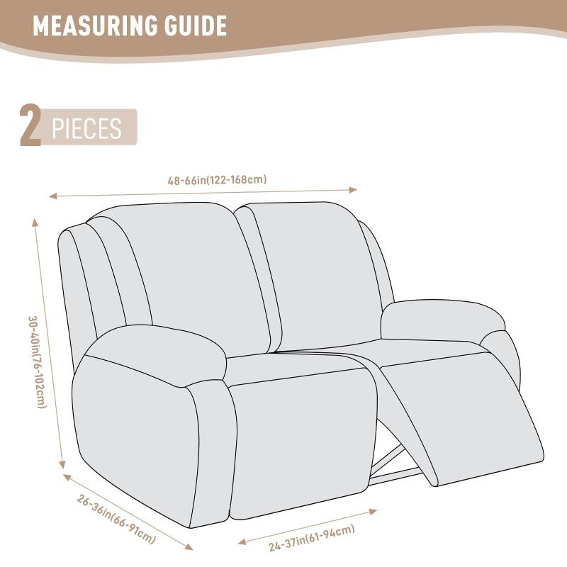Recliner Covers, Stretch Reclining Chair Covers, Recliner Sofa Slipcovers Stripe Jacquard Recliner Couch Covers Furniture Protector Covers for Pet Kid