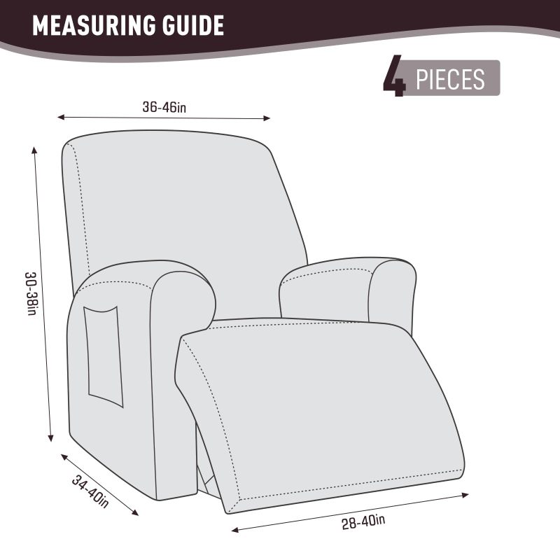 Recliner Covers, Stretch Reclining Chair Covers, Recliner Sofa Slipcovers Stripe Jacquard Recliner Couch Covers Furniture Protector Covers for Pet Kid