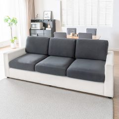 改Couch Cushion Covers Individual Thicker and Softer Dralon Fabric Sofa Cushion Covers, Large Super Stretch Couch Seat Covers Couch Slipcovers for Sectional Sofa (3PC, Grey)