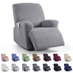 Recliner Covers, Stretch Reclining Chair Covers, Recliner Sofa Slipcovers Stripe Jacquard Recliner Couch Covers Furniture Protector Covers for Pet Kid