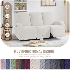 Recliner Covers, Stretch Reclining Chair Covers, Recliner Sofa Slipcovers Stripe Jacquard Recliner Couch Covers Furniture Protector Covers for Pet Kid