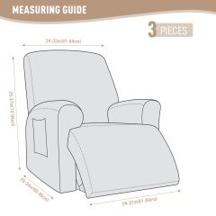 Recliner Covers, Stretch Reclining Chair Covers, Recliner Sofa Slipcovers Stripe Jacquard Recliner Couch Covers Furniture Protector Covers for Pet Kid