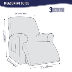 Recliner Covers, Stretch Reclining Chair Covers, Recliner Sofa Slipcovers Stripe Jacquard Recliner Couch Covers Furniture Protector Covers for Pet Kid