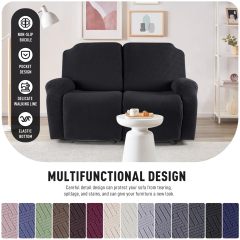 Recliner Covers, Stretch Reclining Chair Covers, Recliner Sofa Slipcovers Stripe Jacquard Recliner Couch Covers Furniture Protector Covers for Pet Kid