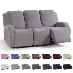 Recliner Covers, Stretch Reclining Chair Covers, Recliner Sofa Slipcovers Stripe Jacquard Recliner Couch Covers Furniture Protector Covers for Pet Kid