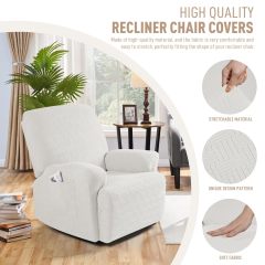 Recliner Covers, Stretch Reclining Chair Covers, Recliner Sofa Slipcovers Stripe Jacquard Recliner Couch Covers Furniture Protector Covers for Pet Kid