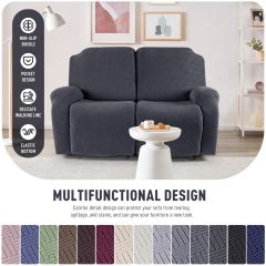 Recliner Covers, Stretch Reclining Chair Covers, Recliner Sofa Slipcovers Stripe Jacquard Recliner Couch Covers Furniture Protector Covers for Pet Kid