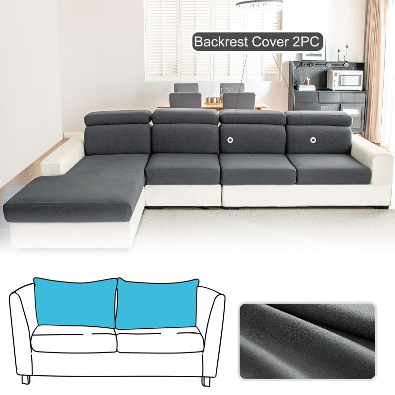 Couch Cushion Covers Individual Thicker and Softer Dralon Fabric Sofa Cushion Covers, Large Super Stretch Couch Seat Covers Couch Slipcovers for Sectional Sofa