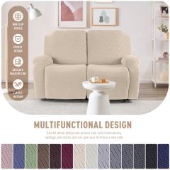 Recliner Covers, Stretch Reclining Chair Covers, Recliner Sofa Slipcovers Stripe Jacquard Recliner Couch Covers Furniture Protector Covers for Pet Kid
